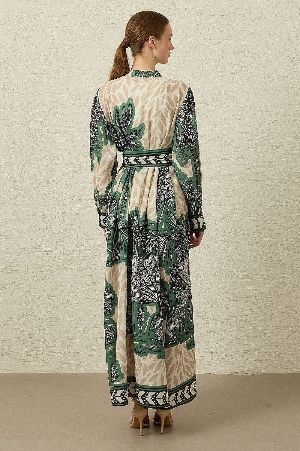 MerWish Bali Linen Elbise YEŞİL - 4