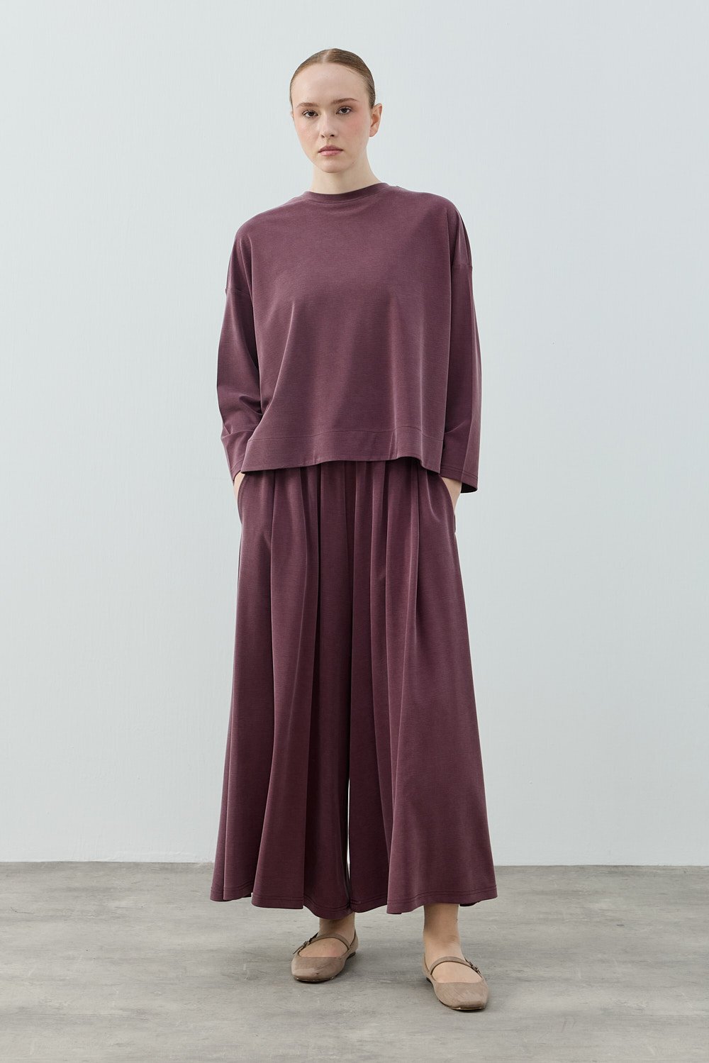 MerWish Basic Bambu Takım BORDO - 1