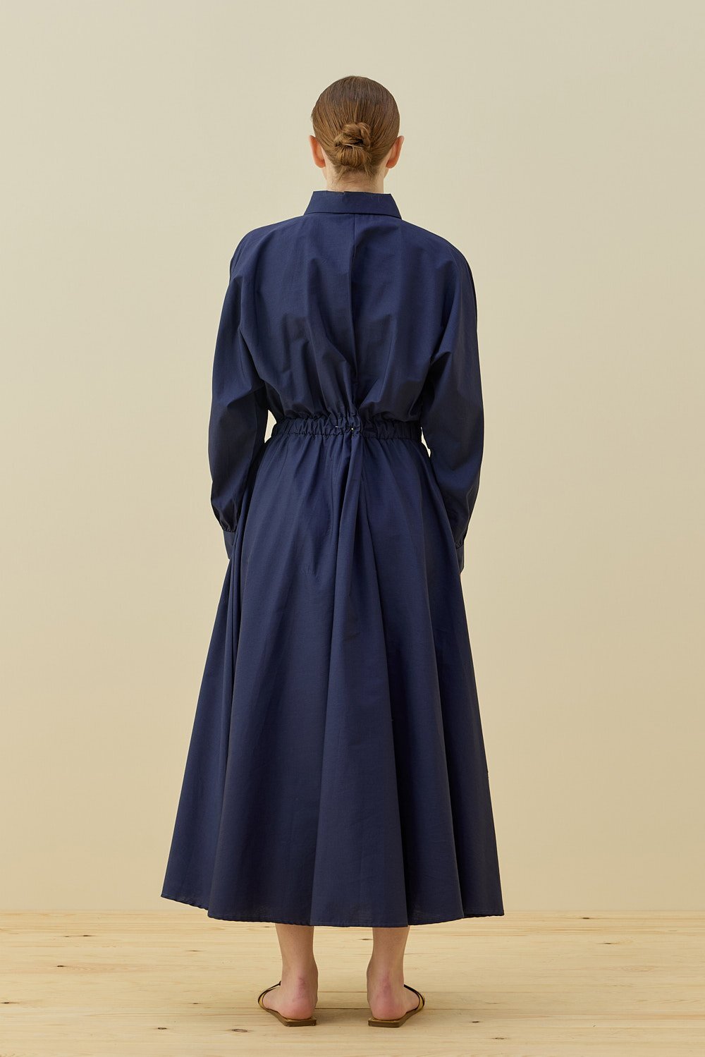 MerWish Basic Poplin Elbise LACİVERT - 3