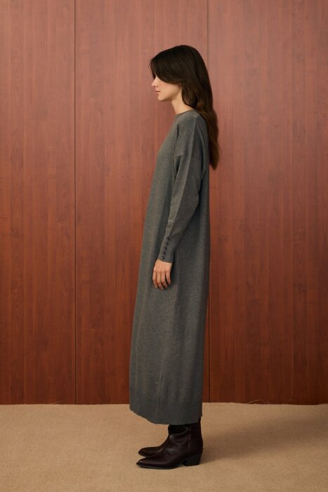 MerWish Basic Triko Elbise ANTRASİT - 2