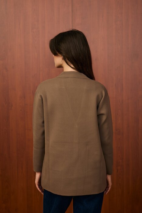 MerWish Blazer Triko Ceket KAHVE - 3