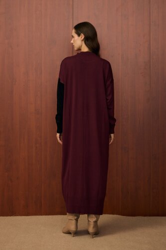 MerWish Blok Elbise BORDO - 7