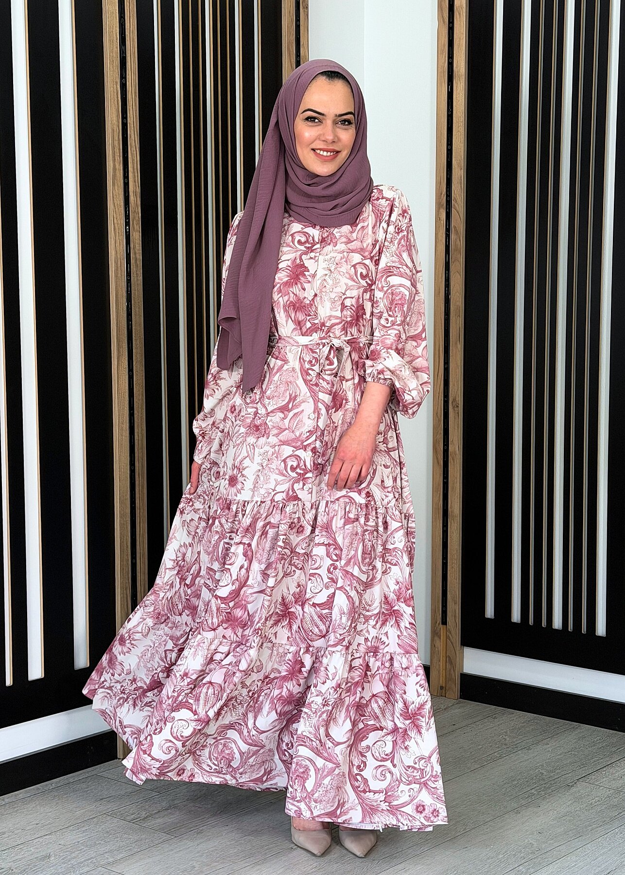 MerWish Bloom Serisi Elbise BORDO - 1