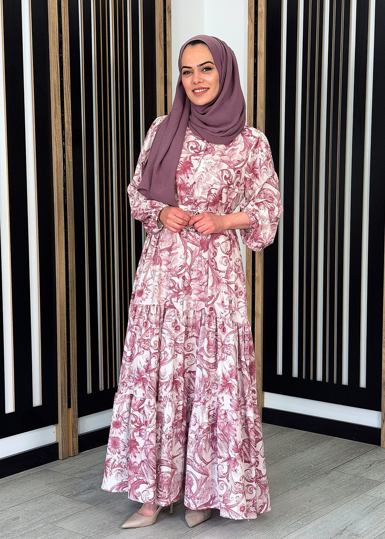 MerWish Bloom Serisi Elbise BORDO - 2