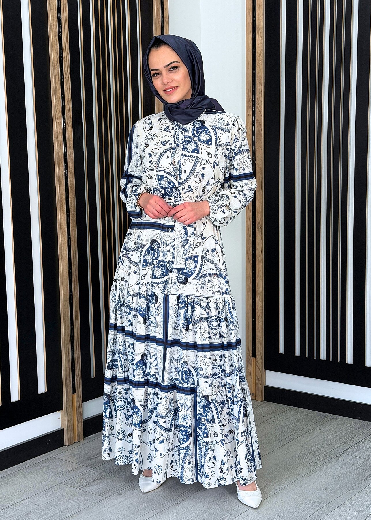 MerWish Bloom Serisi Elbise LACİVERT - 3