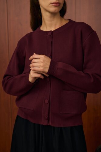 MerWish Bomber Mini Hırka BORDO - 3
