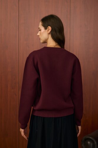 MerWish Bomber Mini Hırka BORDO - 5