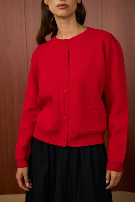 MerWish Bomber Mini Hırka KIRMIZI - 5