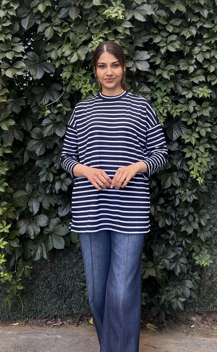 MerWish Çizgili Tshirt LACİVERT - 2