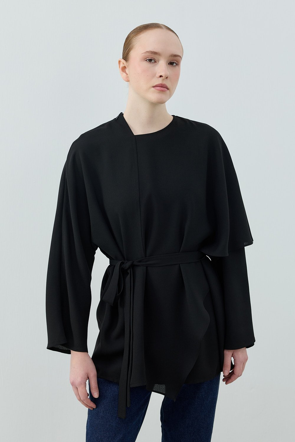 MerWish Clera Krep Tunik SİYAH - 1