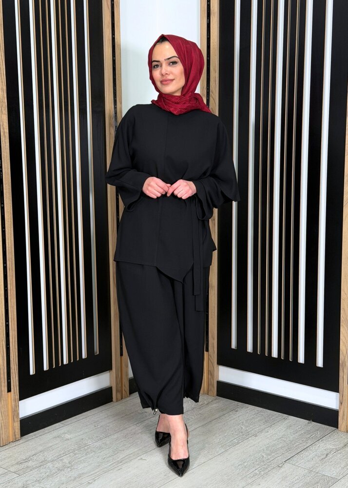 MerWish Clera Krep Tunik SİYAH