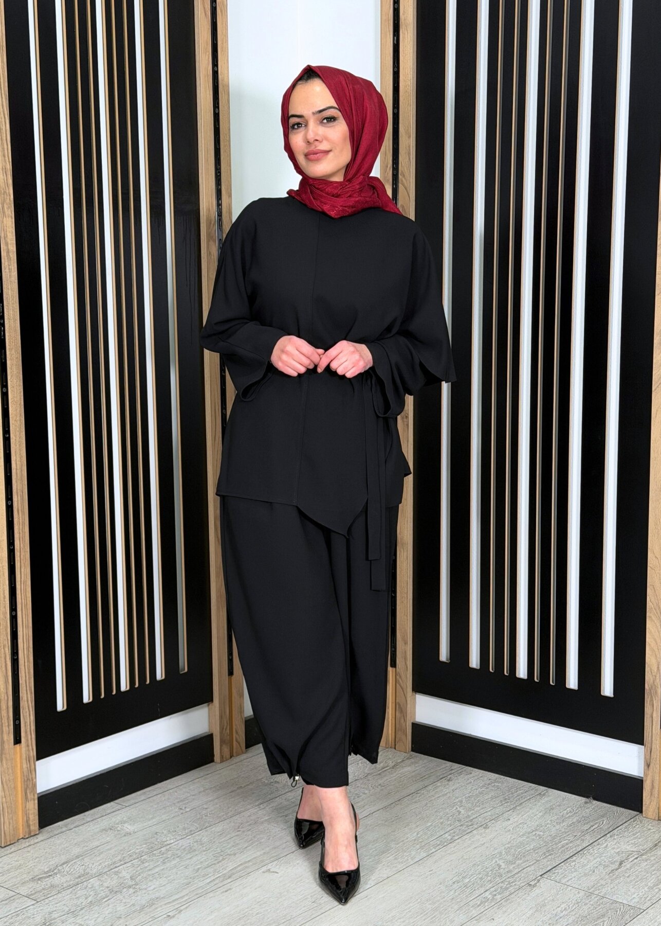 MerWish Clera Krep Tunik SİYAH - 1