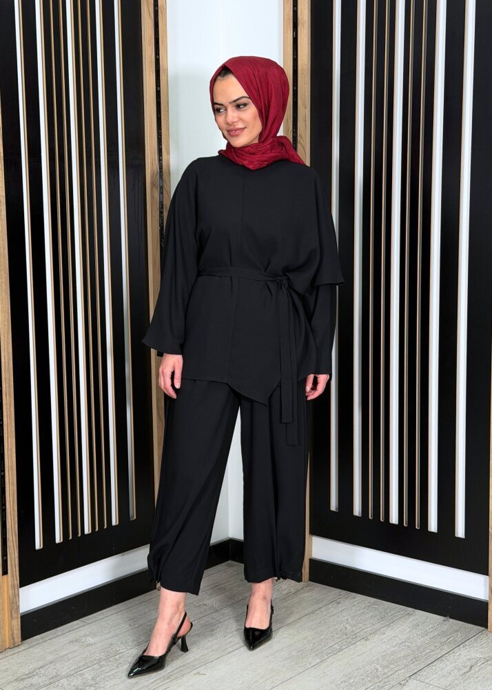 MerWish Clera Krep Tunik SİYAH - 2