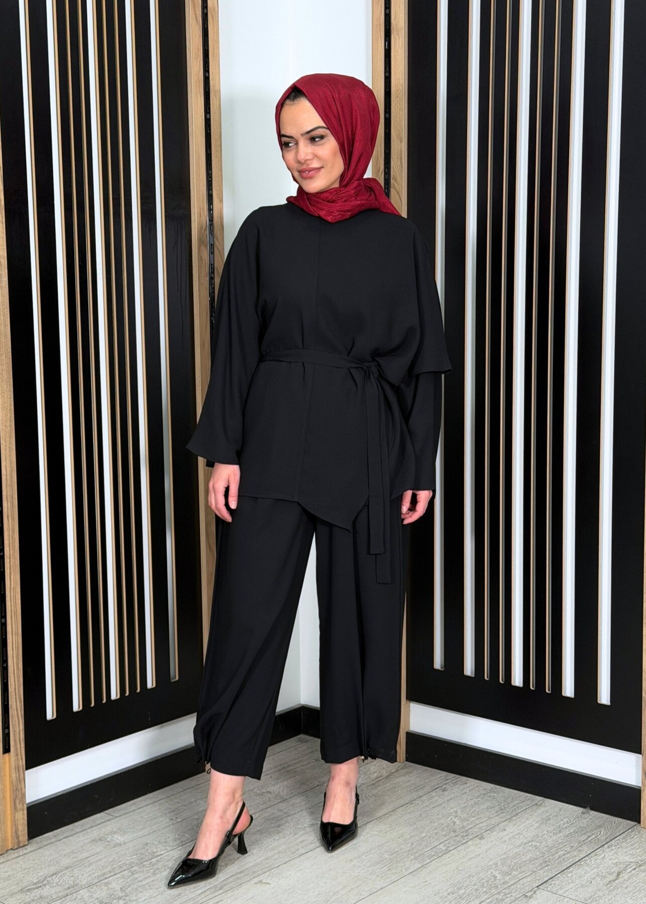 MerWish Clera Krep Tunik SİYAH - 2