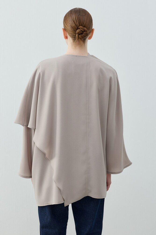 MerWish Clera Krep Tunik VİZON - 3