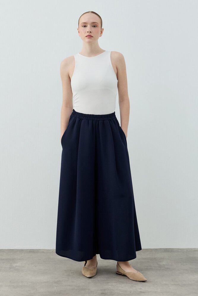 MerWish Comfy Krep Pant/Etek LACİVERT 