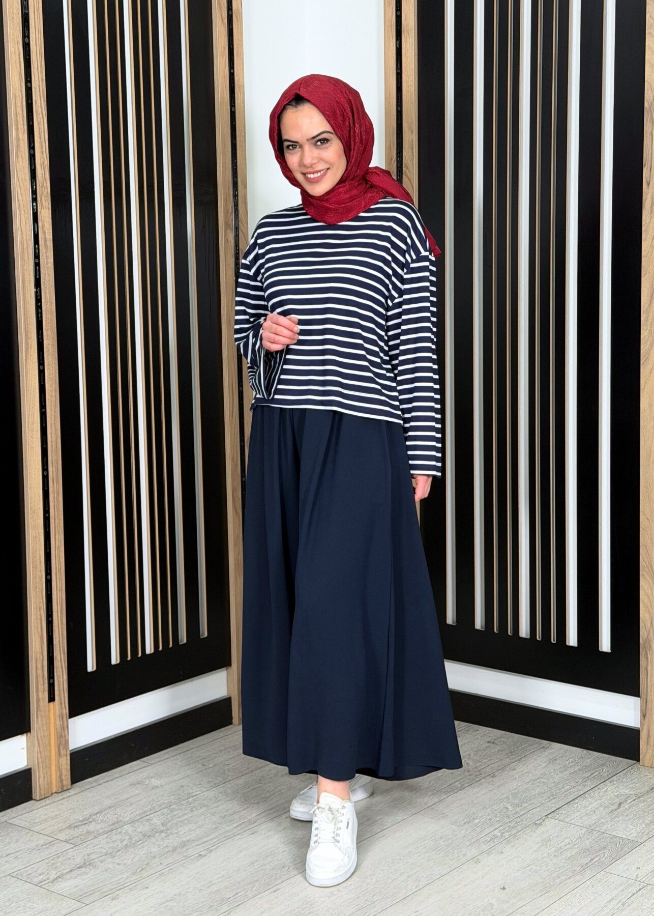 MerWish Comfy Krep Pant/Etek LACİVERT - 1