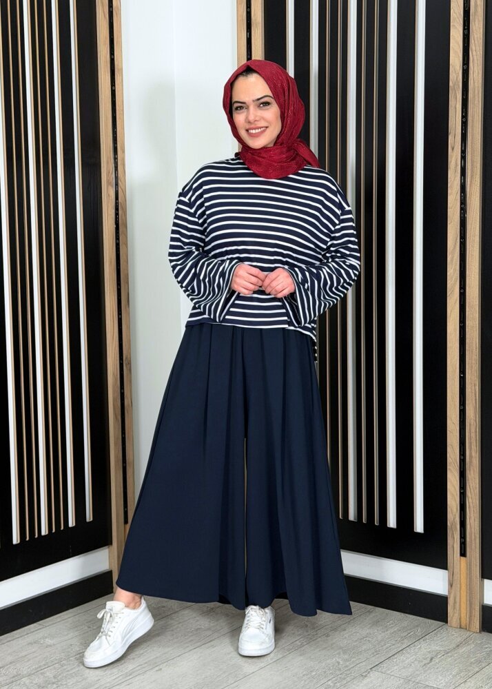 MerWish Comfy Krep Pant/Etek LACİVERT - 2