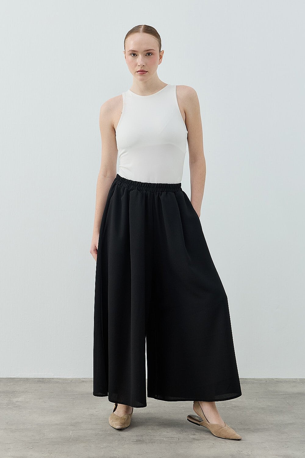 MerWish Comfy Krep Pant/Etek SİYAH - 1