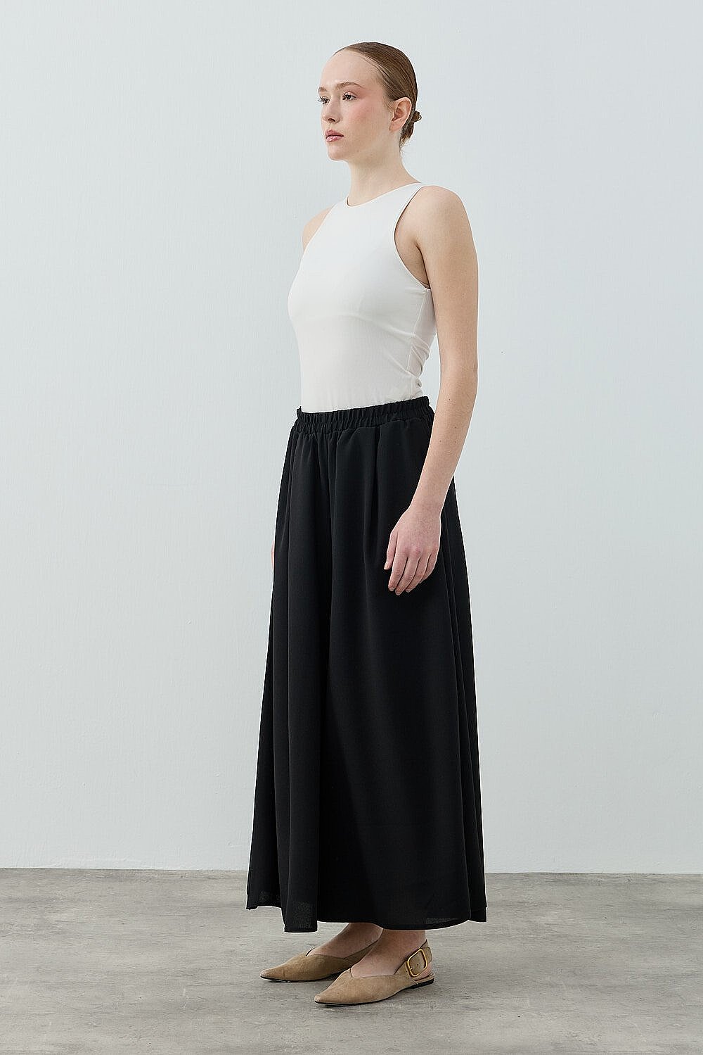 MerWish Comfy Krep Pant/Etek SİYAH - 2