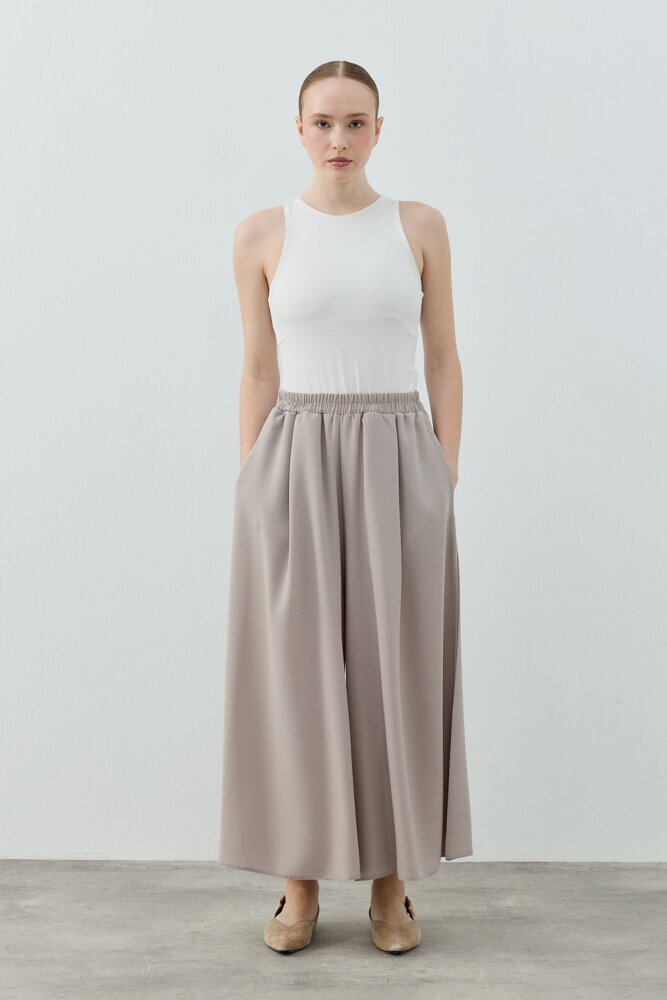 MerWish Comfy Krep Pant/Etek VİZON 