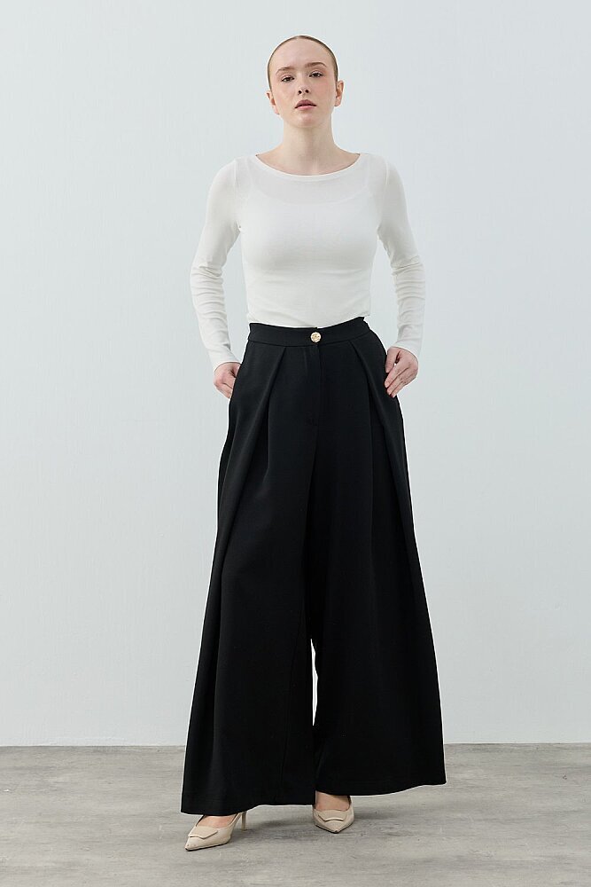 MerWish Dixi Krep Pantolon SİYAH