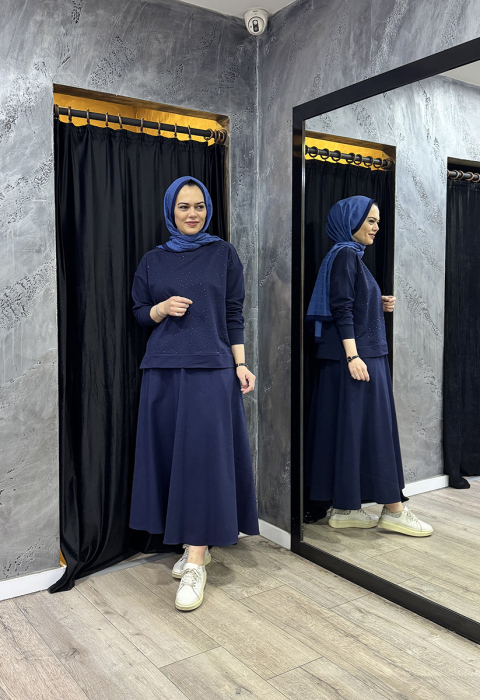 MerWish Etek Taşlı Takım LACİVERT - 2