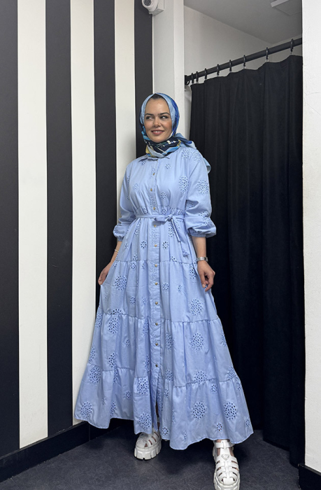 Merwish Lady Brode Elbise A.MAVİ - 3