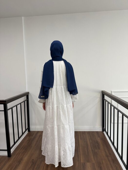 Merwish Lady Brode Elbise EKRU - 4