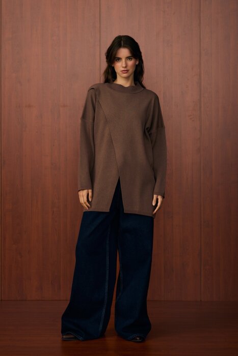 MerWish Makas Triko Tunik KAHVE - 1