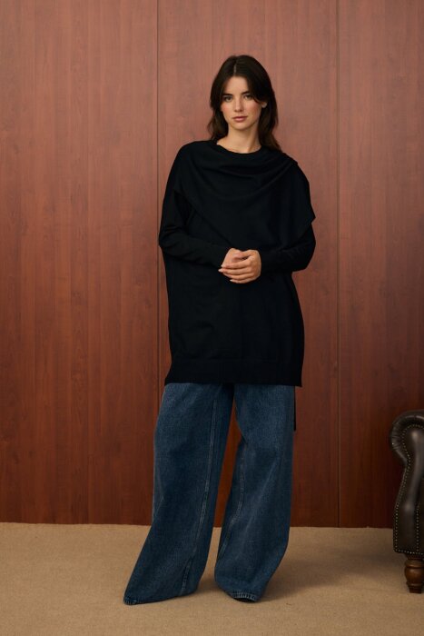 MerWish Meryy Triko Tunik SİYAH - 1
