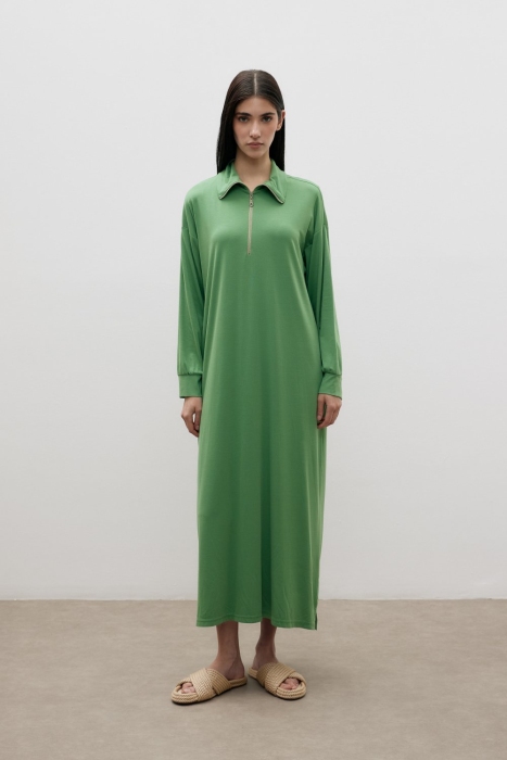 MerWish Modal Elbise YEŞİL - 1