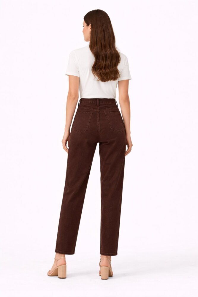 MerWish New Basic Denim Pantolon KAHVERENGİ - 3