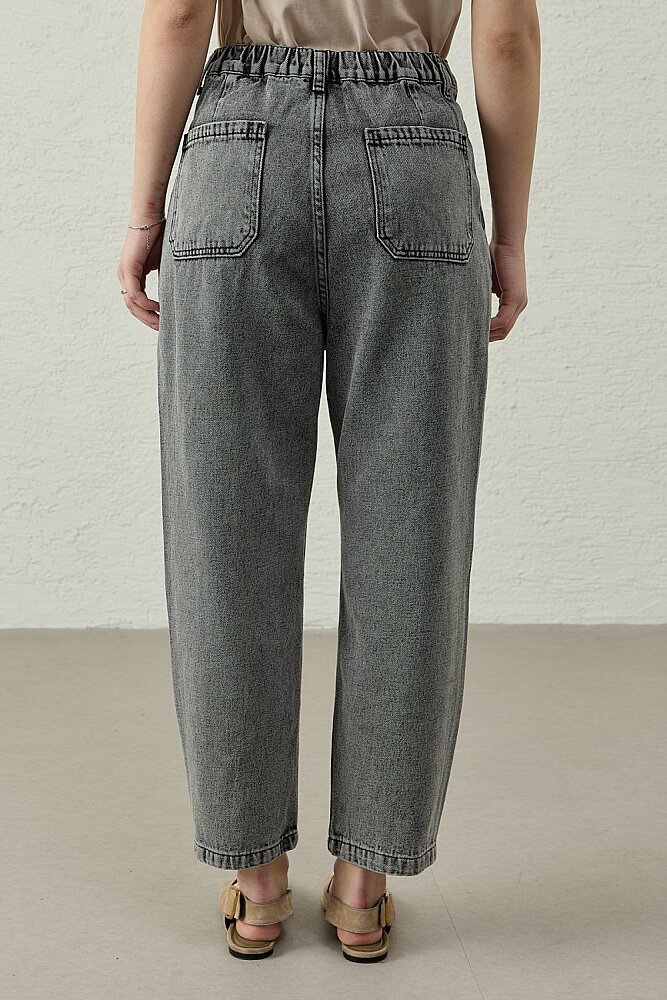 MerWish New Basic Denim Pantolon Koyu Füme - 4