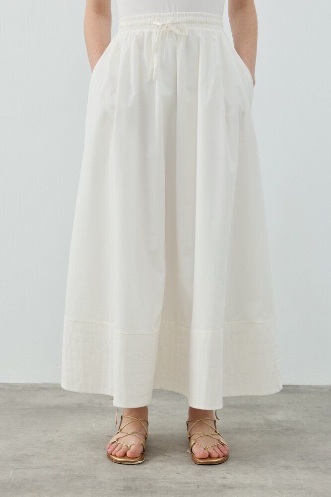 MerWish New Poplin Etek BEYAZ 