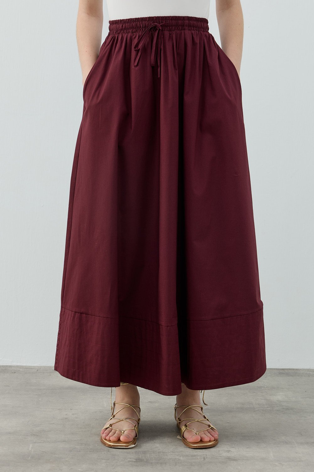 MerWish New Poplin Etek BORDO - 1
