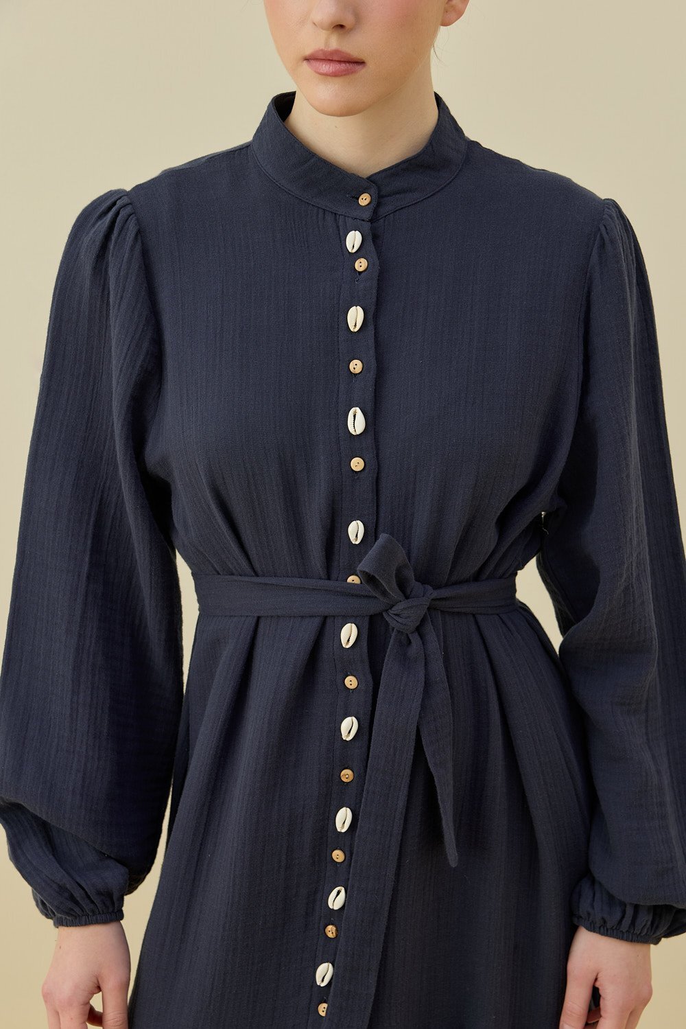 MerWish Organik Muslin Elbise İNDİGO - 2