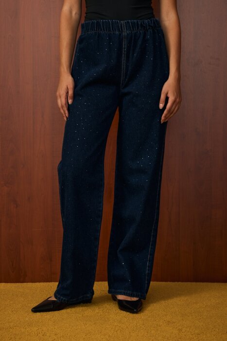 merWish Palazzo Taşlı Denim LACİVERT - 1