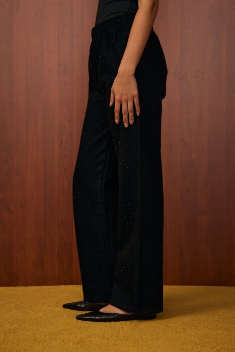 merWish Palazzo Taşlı Denim SİYAH - 2