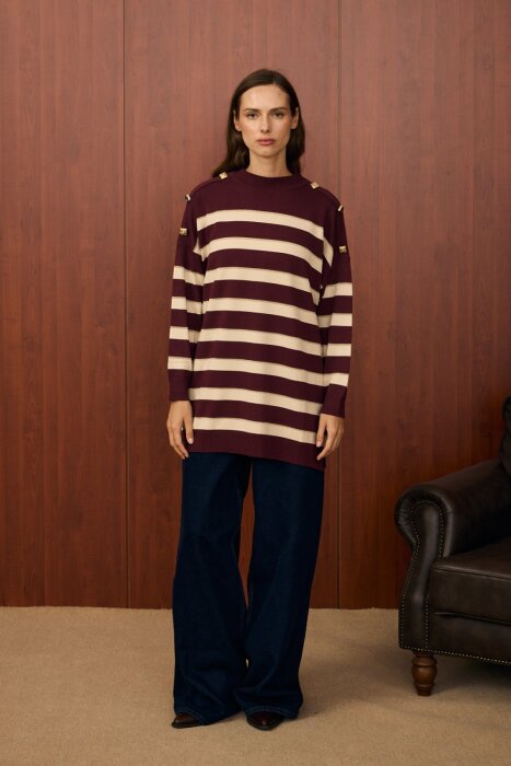 MerWish Paris Triko Tunik BORDO - 1