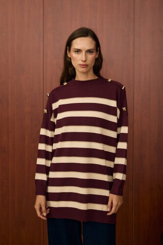 MerWish Paris Triko Tunik BORDO - 5