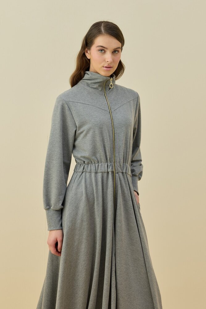 MerWish Penye Kolej Elbise GRİ - 2