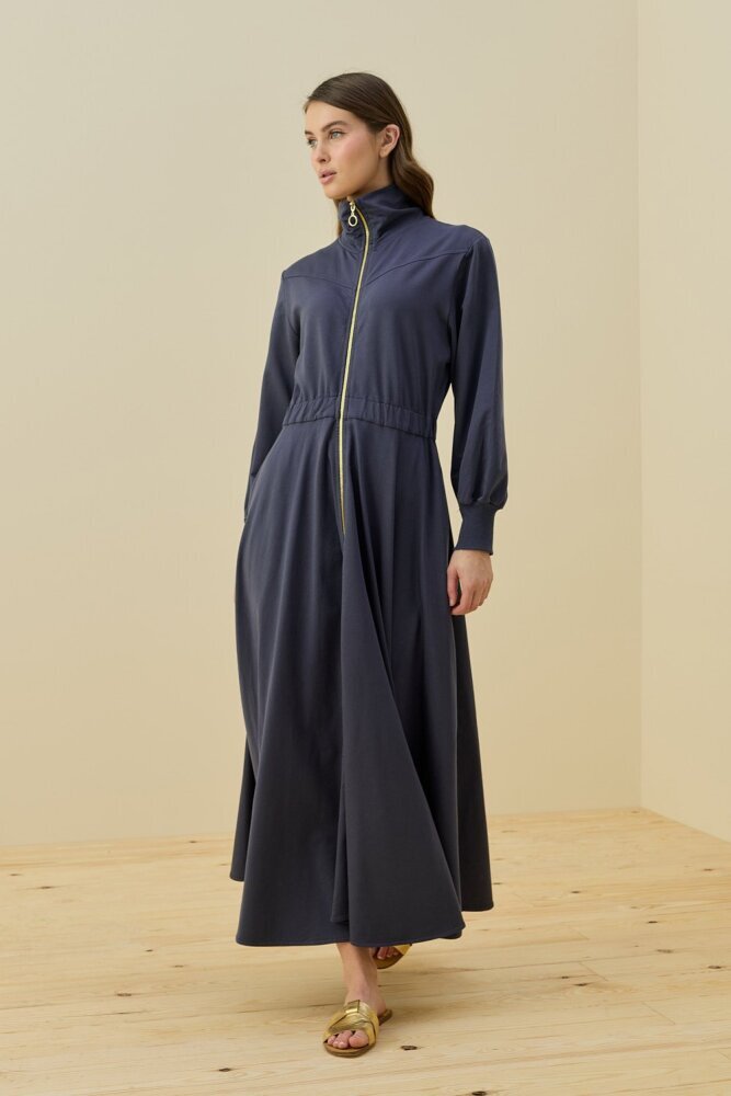 MerWish Penye Kolej Elbise İNDİGO 