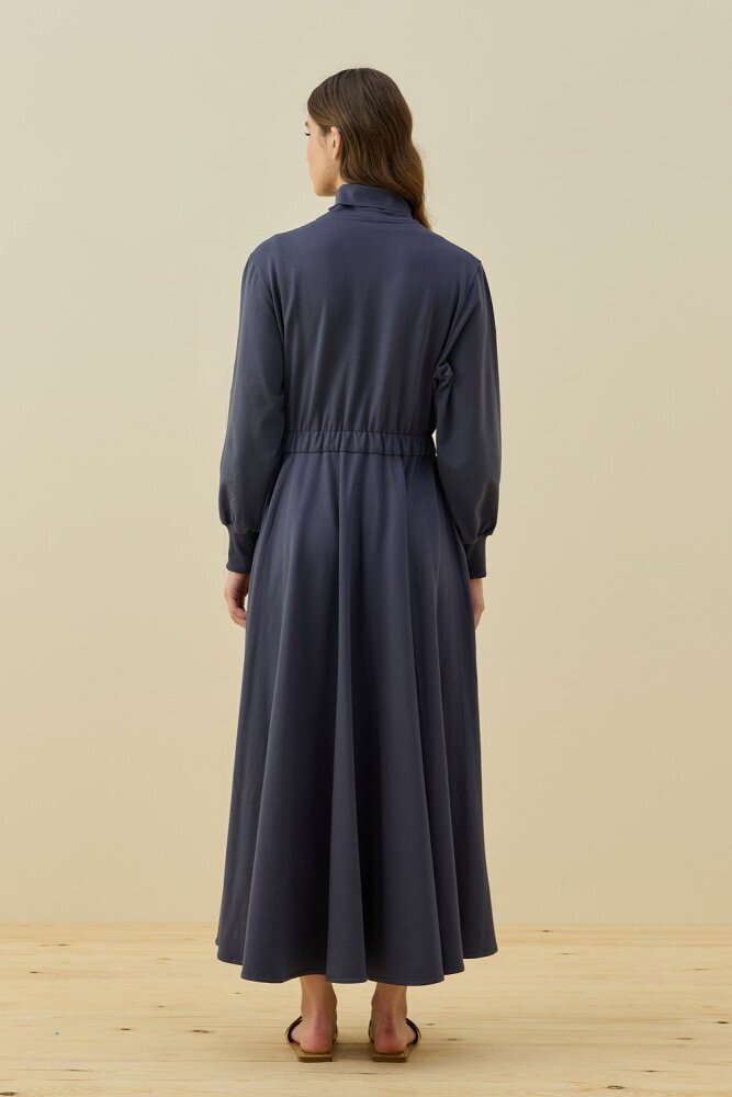 MerWish Penye Kolej Elbise İNDİGO - 5