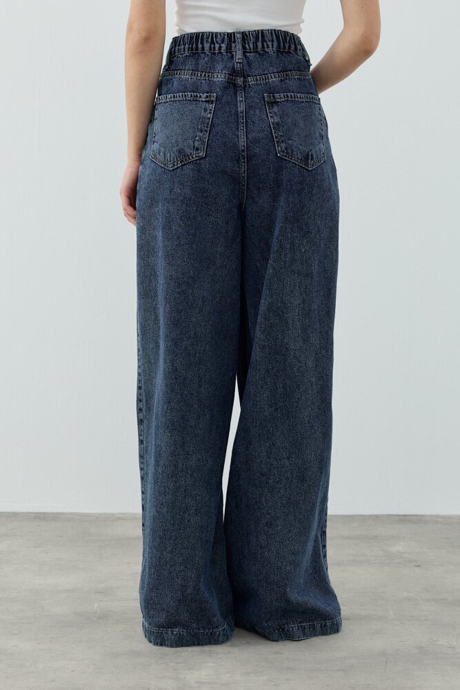 MerWish Pileli Denim Pantolon KOYU LACİVERT - 3