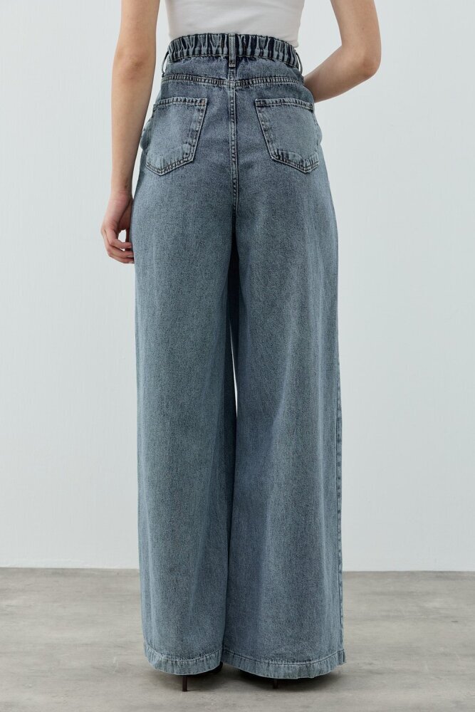 MerWish Pileli Denim Pantolon Koyu Mavi - 3