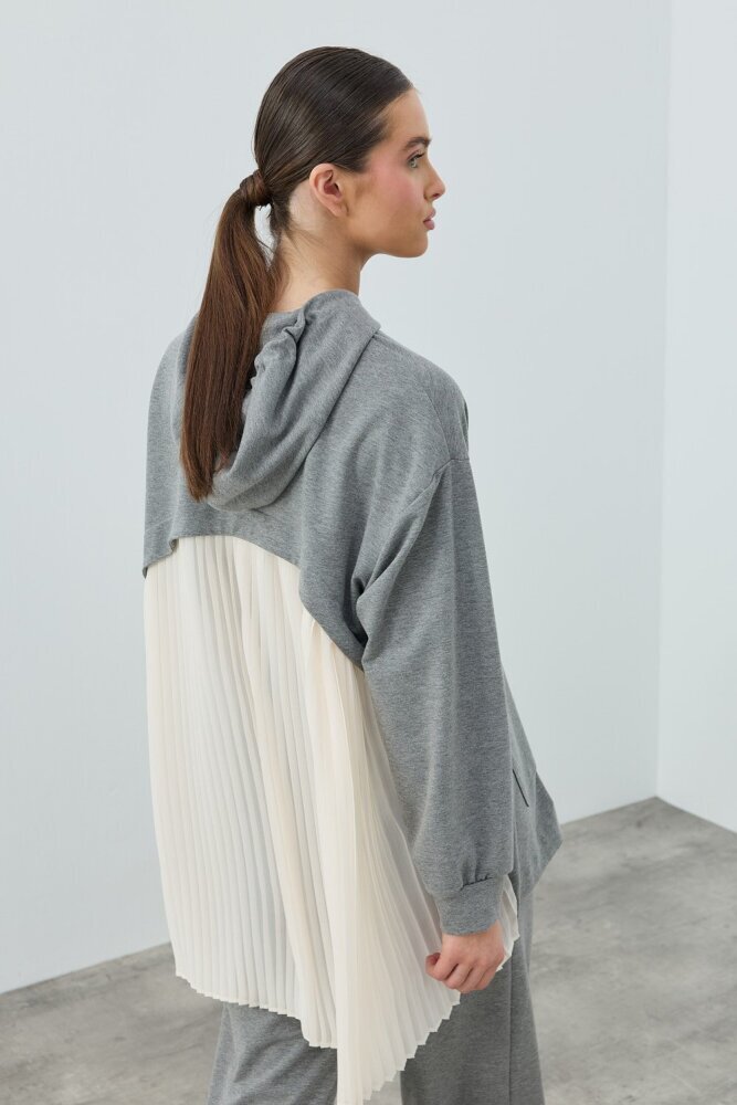 MerWish Plise Şifon Takım GRİ - 2