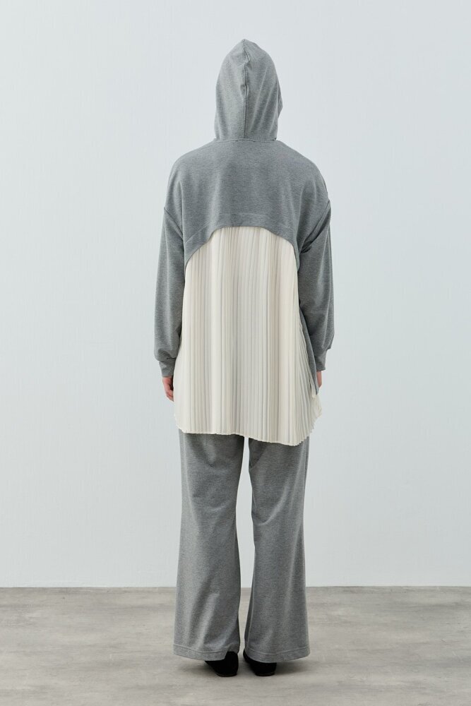 MerWish Plise Şifon Takım GRİ - 4