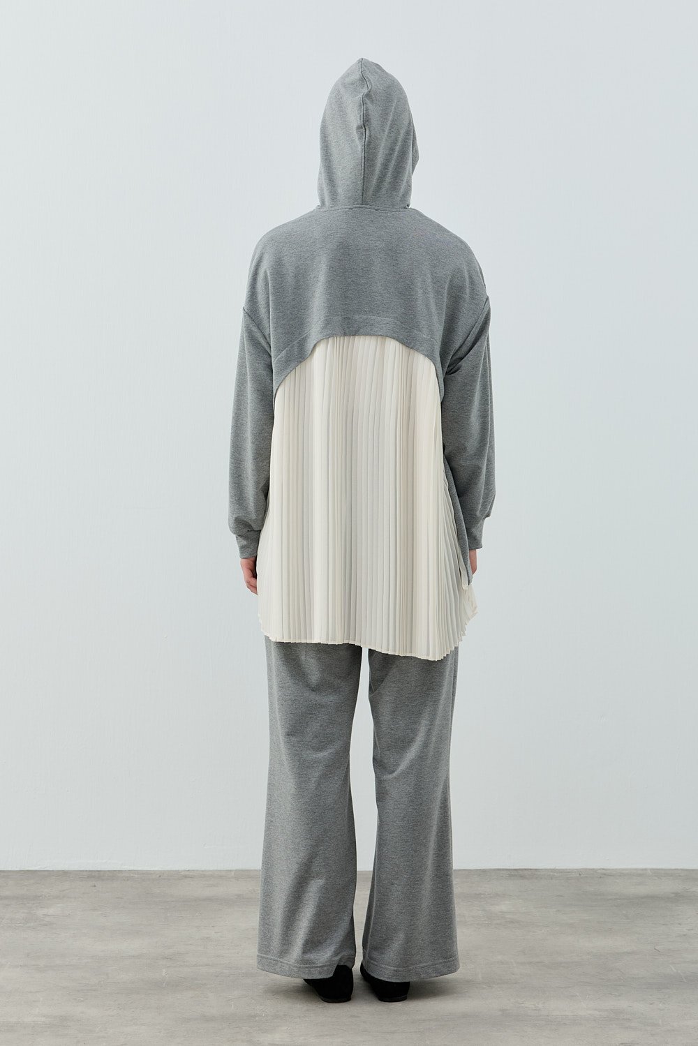 MerWish Plise Şifon Takım GRİ - 4