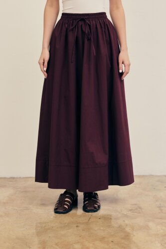 MerWish Poplin Basic Etek BORDO 